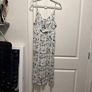 American Eagle Outfitters Floral Button-Front Midi Dress